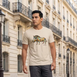 Wit Bliksem Bosveld Dahlo Premium Crew Neck T-Shirt – Stone