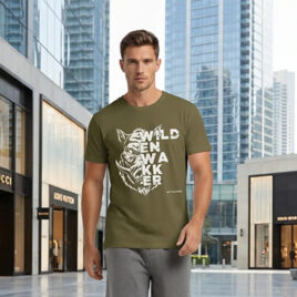 Wit Bliksem Wakker Premium Crew Neck T-Shirt – Olive